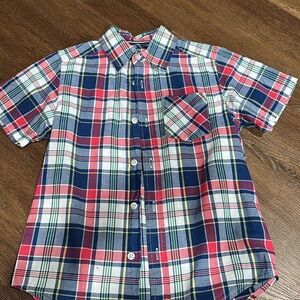 Plaid Short Sleeve Kids Shirt